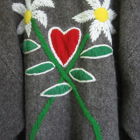 JC Castelbajac Parka Coat 100% Wool Embroidered France - Picture 8 of 12